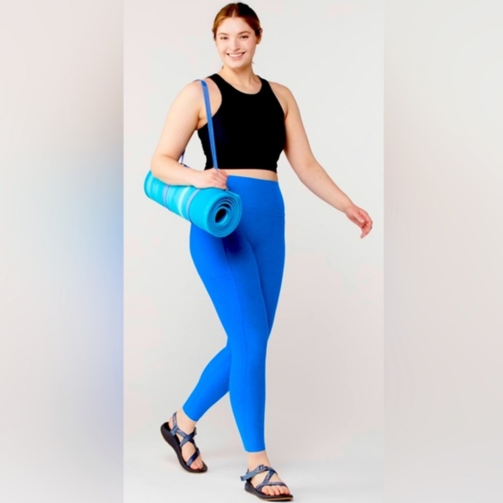 Beyond Yoga Spacedye Out Of Pocket High Waist Midi Legging Blue Heather Size XS